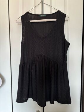 Charter Club Black Top with V-Neck
